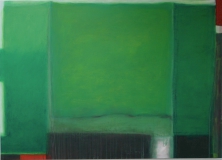 Komposition in gruen 2009, Acryl auf Leinwand 100x 130
