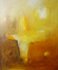 Kreuzform in Gelb, 2000, Mischtechnik auf Leinwand, 120x100